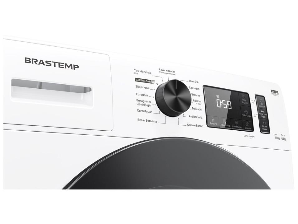 Lava e Seca Brastemp 11kg BNO11AB Inverter  Água Quente e Fria Branca - 9