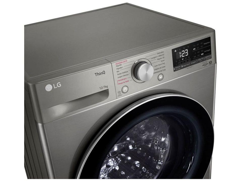 Lava e Seca LG 12kg Smart VC4 CV5012PC4 com Inteligência Artificial Água Quente e Fria Prata - 16