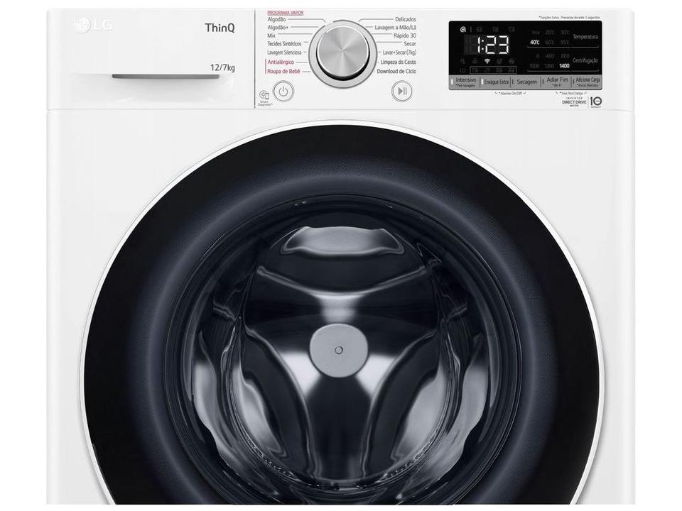 Lava e Seca LG 12kg Smart VC4 CV5012WC4 com - Inteligência Artificial Água Quente e Fria Branca - 220 V - 19