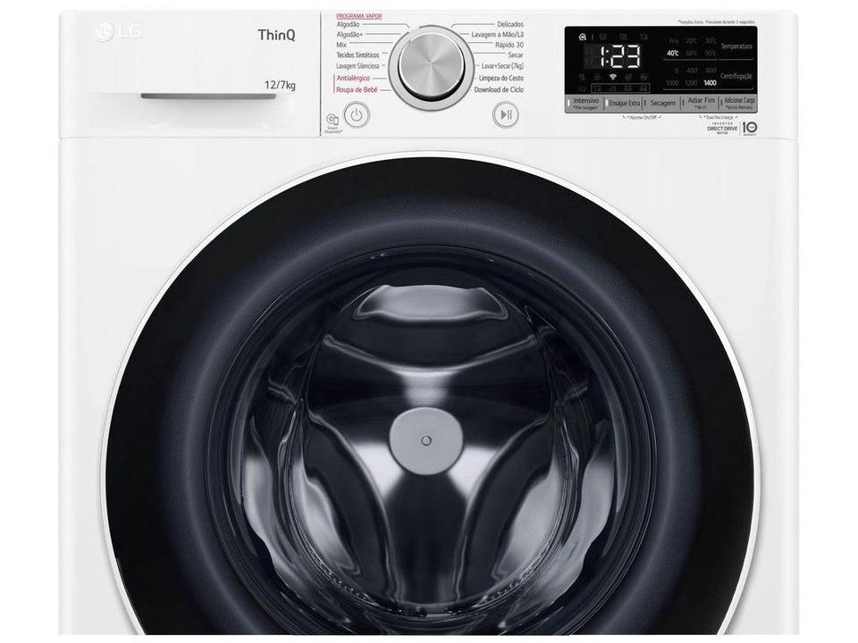 Lava e Seca LG 12kg Smart VC4 CV5012WC4 com Inteligência Artificial Água Quente e Fria Branca - 19
