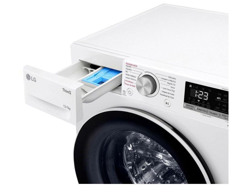 Lava e Seca LG 12kg Smart VC4 CV5012WC4 com Inteligência Artificial Água Quente e Fria Branca - 18