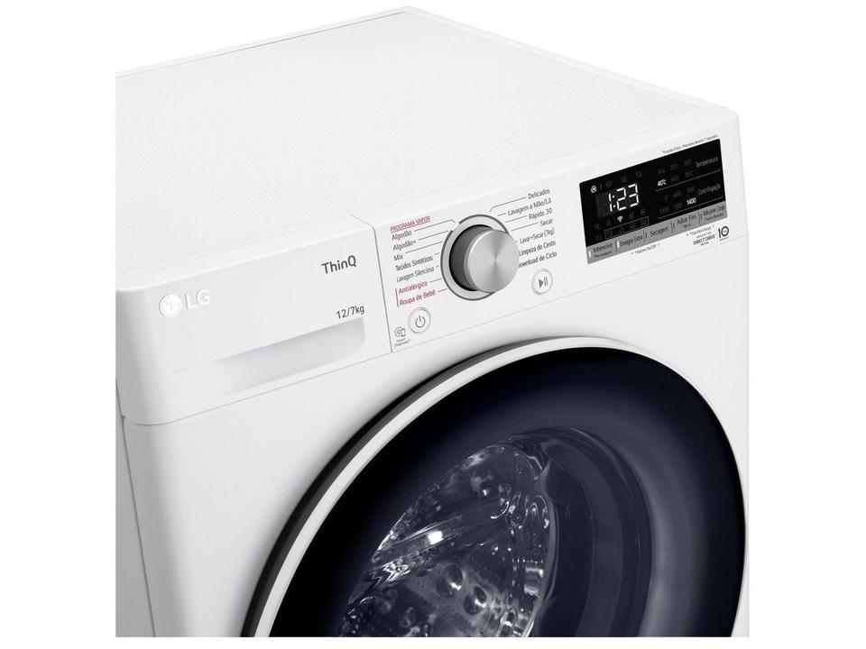 Lava e Seca LG 12kg Smart VC4 CV5012WC4 com Inteligência Artificial Água Quente e Fria Branca - 16