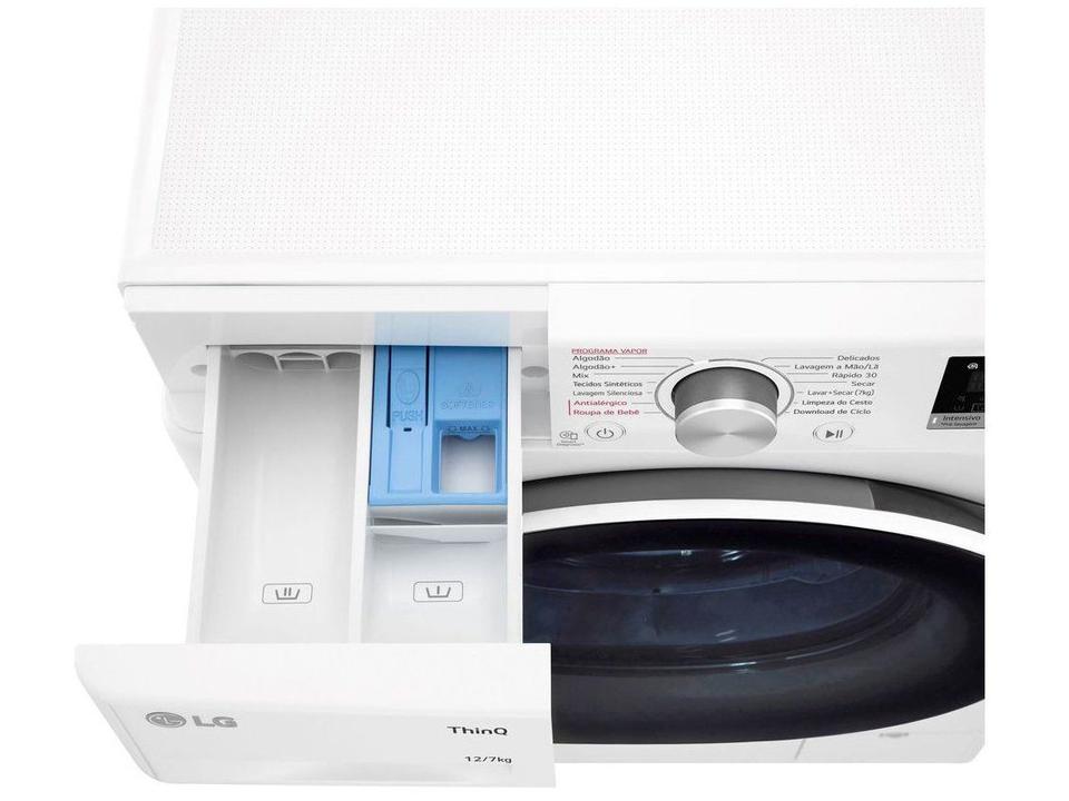 Lava e Seca LG 12kg Smart VC4 CV5012WC4 com Inteligência Artificial Água Quente e Fria Branca - 20