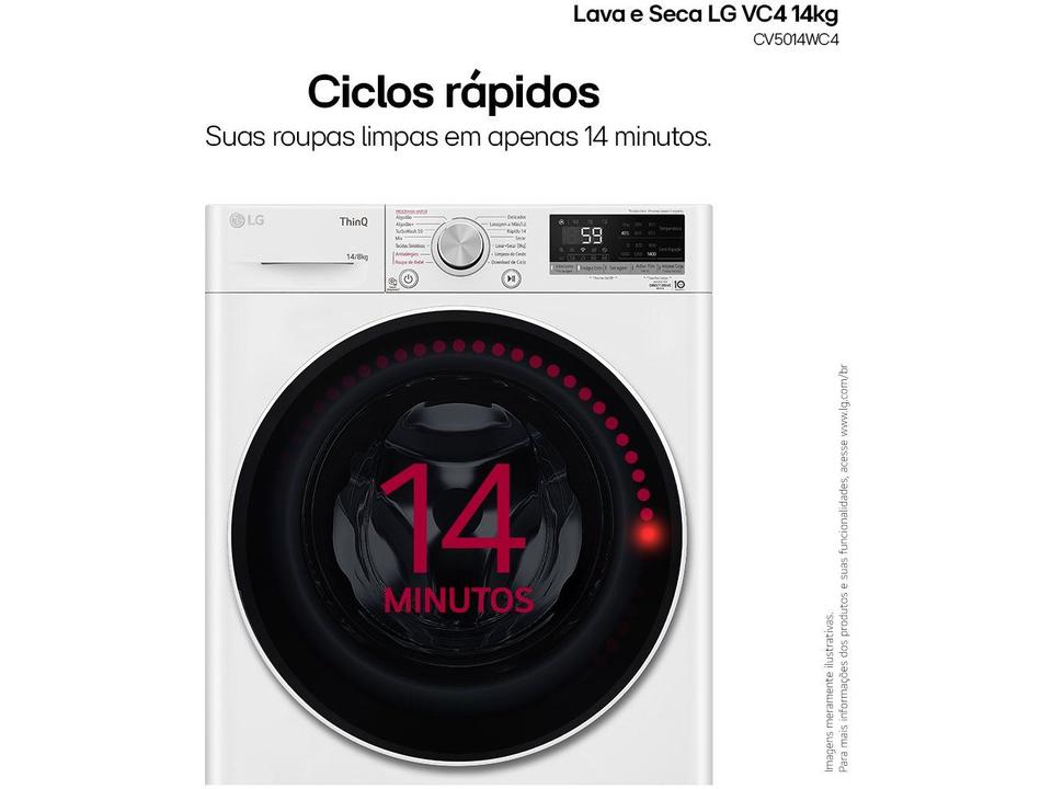 Lava e Seca LG 14kg Smart Smart VC4 CV5014WC4 com - 6