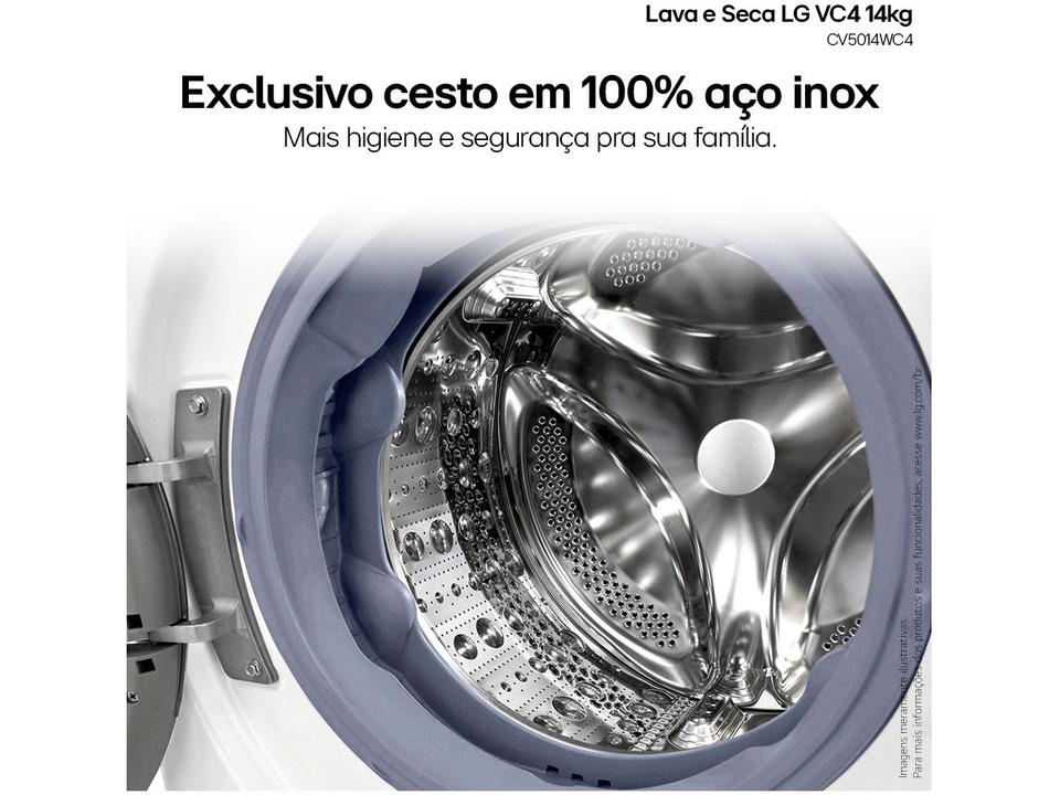 Lava e Seca LG 14kg Smart Smart VC4 CV5014WC4 com - 11