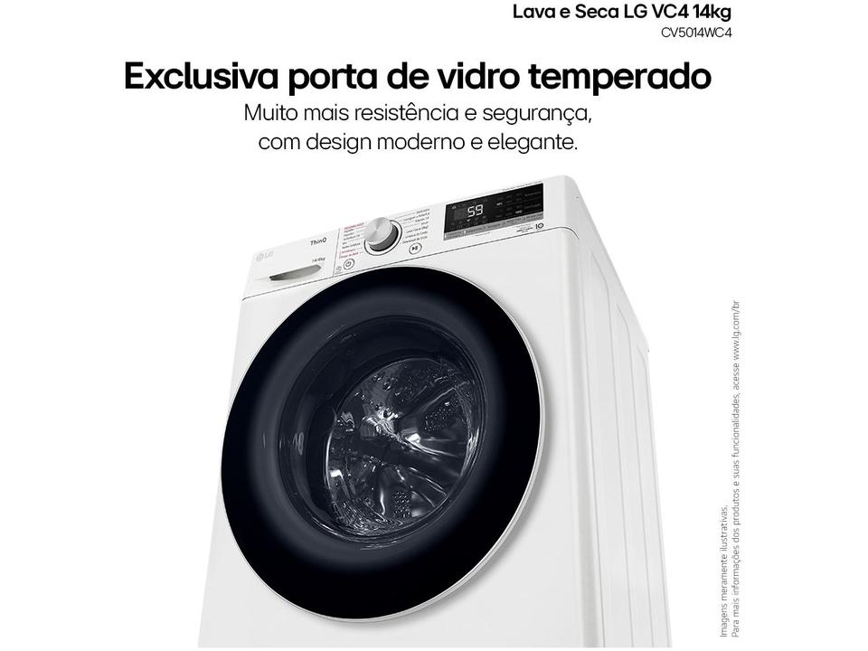 Lava e Seca LG 14kg Smart Smart VC4 CV5014WC4 com - 10