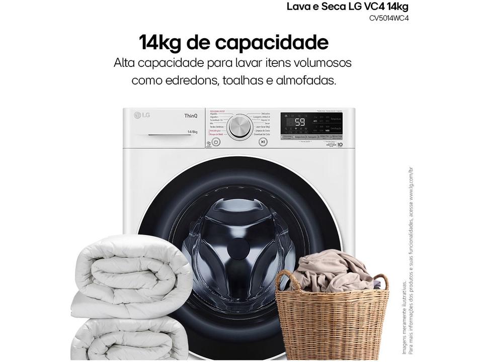 Lava e Seca LG 14kg Smart Smart VC4 CV5014WC4 com - 3