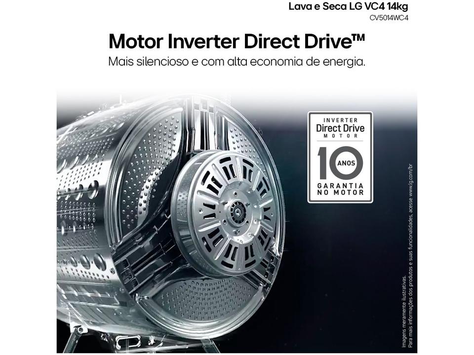 Lava e Seca LG 14kg Smart Smart VC4 CV5014WC4 com - 12