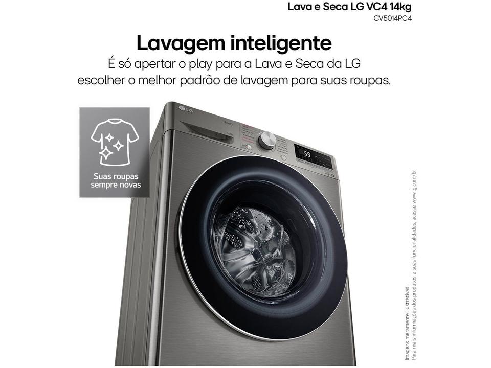 Lava e Seca LG 14kg Smart VC4 CV5014PC4 com - 4