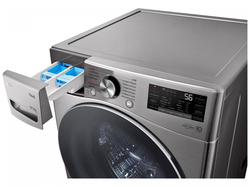 Lava e Seca LG 18kg WD18SV2S6B.ASSFBRS Água Fria Inox Look - 21