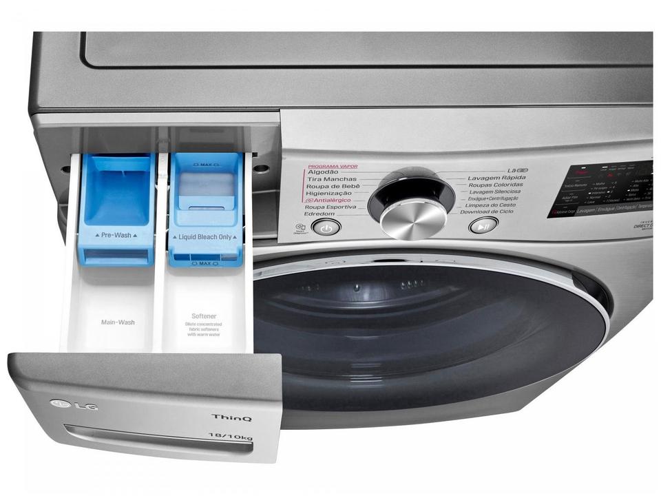 Lava e Seca LG 18kg WD18SV2S6B.ASSFBRS Água Fria Inox Look - 20