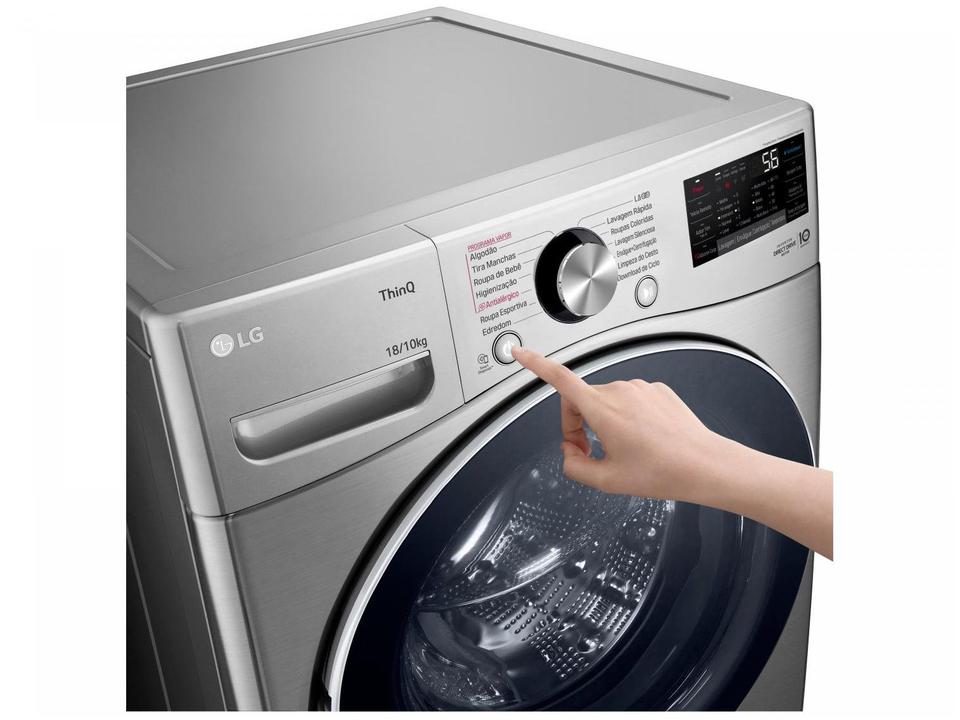 Lava e Seca LG 18kg WD18SV2S6B.ASSFBRS Água Fria Inox Look - 19