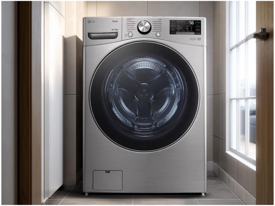 Lava e Seca LG 18kg WD18SV2S6B.ASSFBRS Água Fria Inox Look - 13