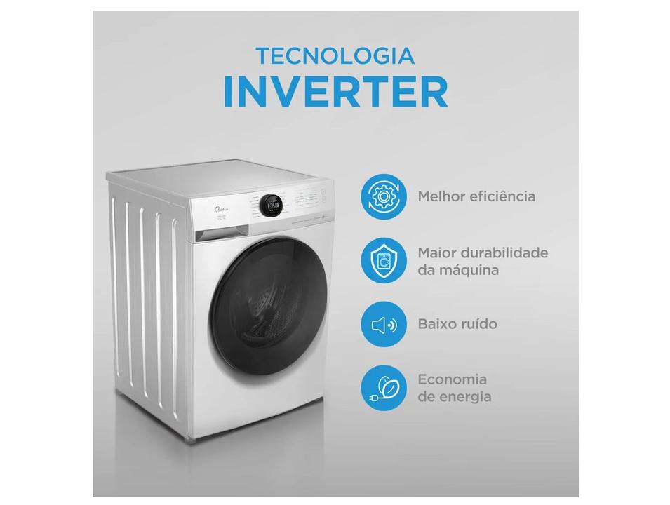 Lava e Seca Midea Slim 11kg HealthGuard Smart Inverter Água Fria e Quente Branca MF201D110WB/WK-01 - 1
