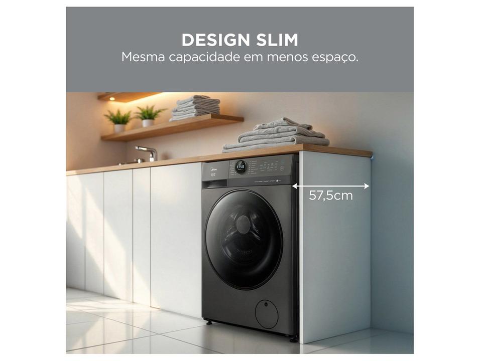Lava e Seca Midea Slim 11kg HealthGuard Smart Inverter Água Fria e Quente Titanium MF201D110WBGK01 - 2