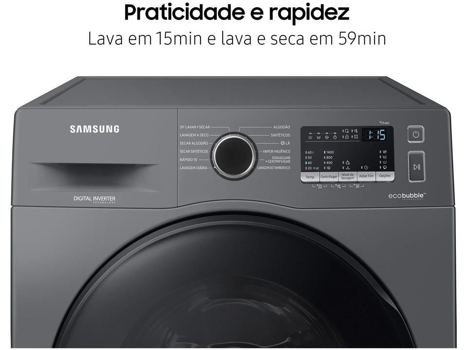 Lava e Seca Samsung 11kg Inverter 3 em 1 Água Fria WD11A4453BX - 5