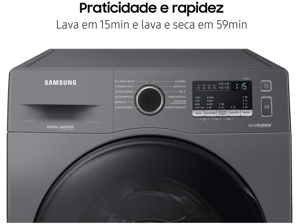 Lava e Seca Samsung 11kg Inverter 3 em 1 Água Fria WD11A4453BX - 5