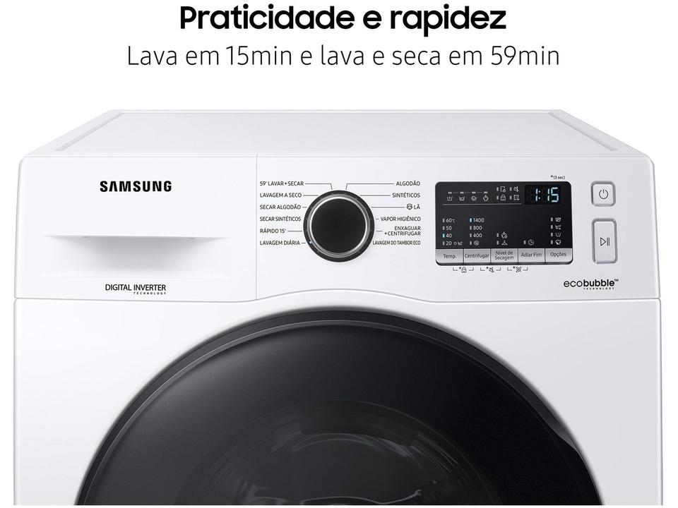 Lava e Seca Samsung 11kg Inverter 3 em 1 Água Quente e Fria Branca WD11A4453BW - 5