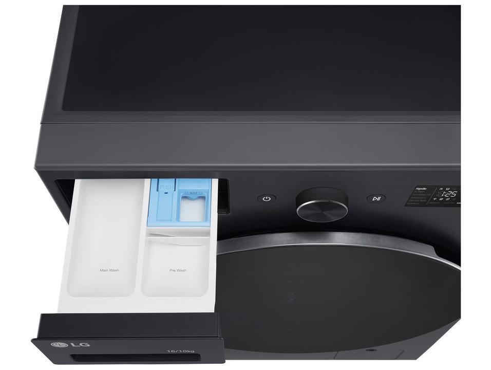 Lava e Seca Smart LG 16kg WD16GNT Motor Inverter Direct Drive Água Fria e Quente Black Inox - 15