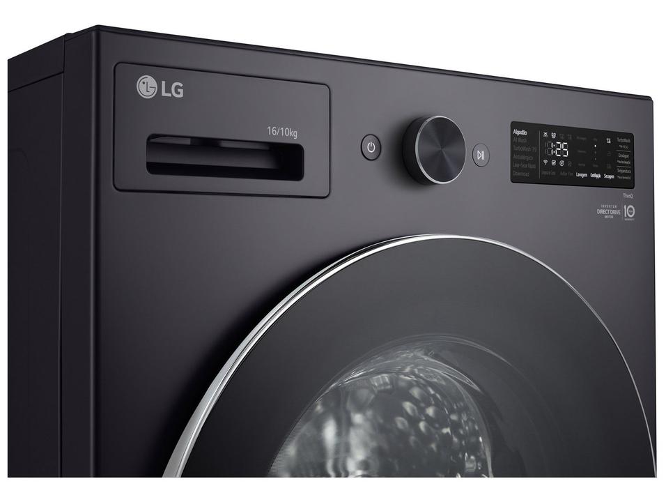 Lava e Seca Smart LG 16kg WD16GNT Motor Inverter Direct Drive Água Fria e Quente Black Inox - 18