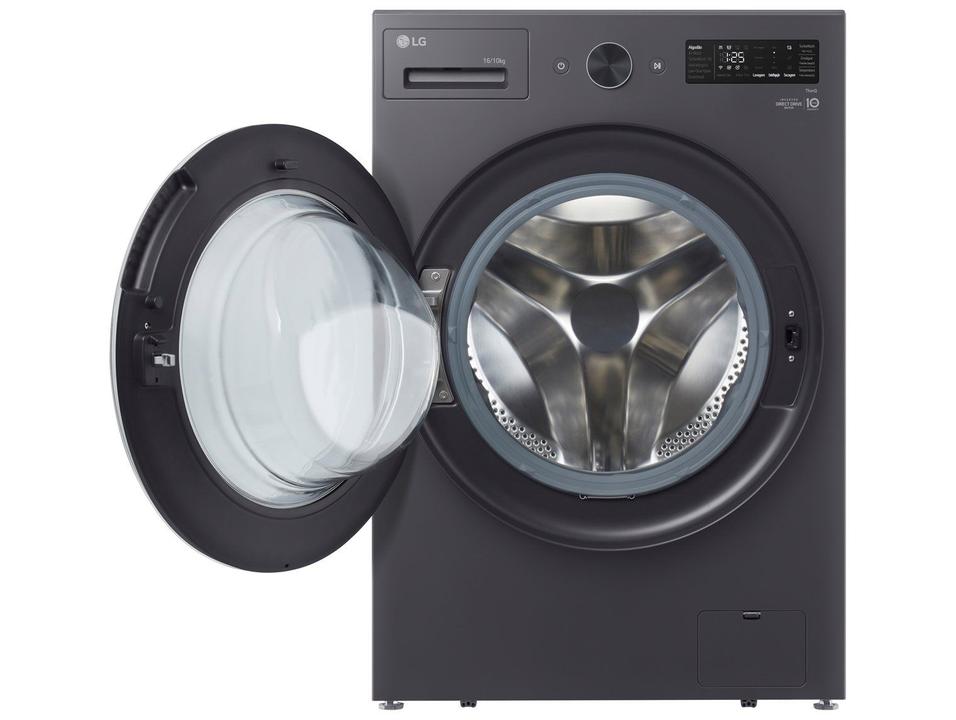 Lava e Seca Smart LG 16kg WD16GNT Motor Inverter Direct Drive Água Fria e Quente Black Inox - 12