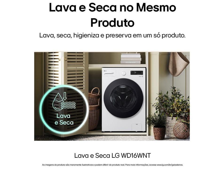 Lava e Seca Smart LG 16kg WD16WNT Inverter Smart Água Fria e Quente Branca - 1