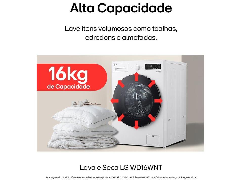 Lava e Seca Smart LG 16kg WD16WNT Inverter Smart Água Fria e Quente Branca - 2