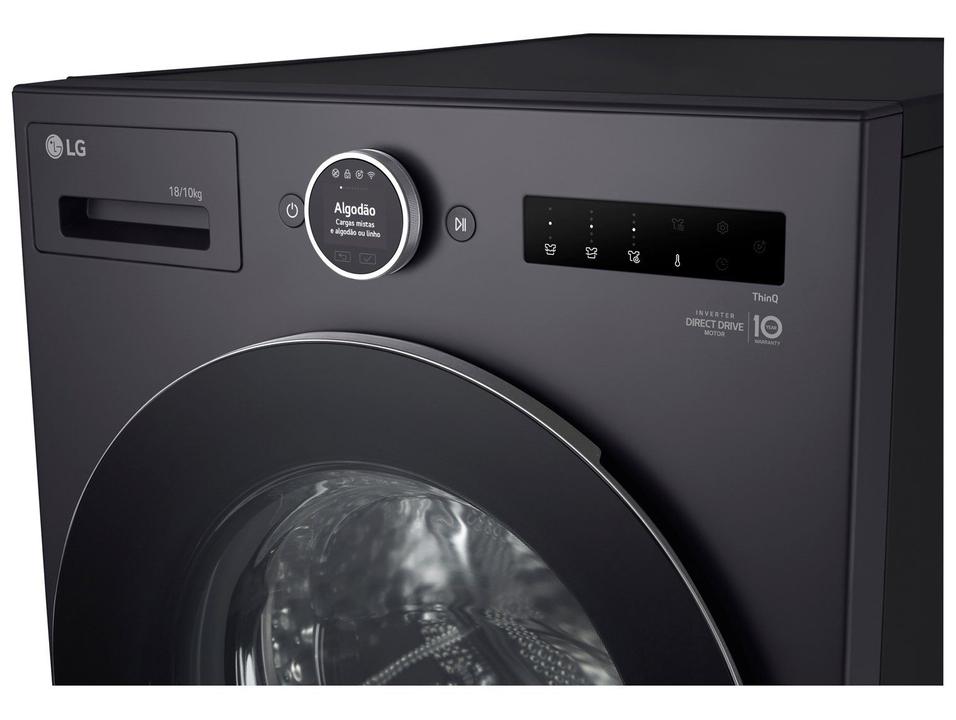 Lava e Seca Smart LG 18kg WD18GNT Motor Inverter Direct Drive Água Fria e Quente Black Inox - 20