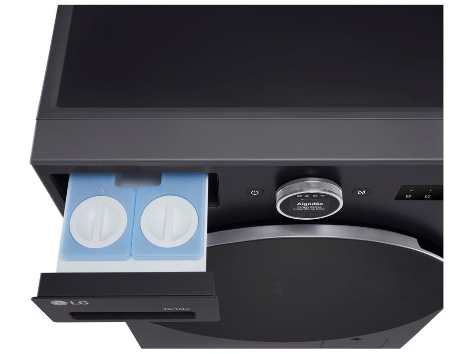 Lava e Seca Smart LG 18kg WD18GNT Motor Inverter Direct Drive Água Fria e Quente Black Inox - 16