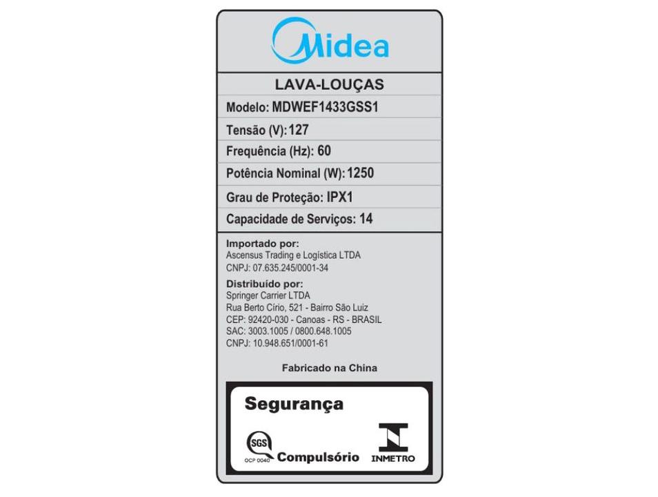 Lava-louças Midea 14 Serviços SmartHome MDWEF1433GSS1 - 7