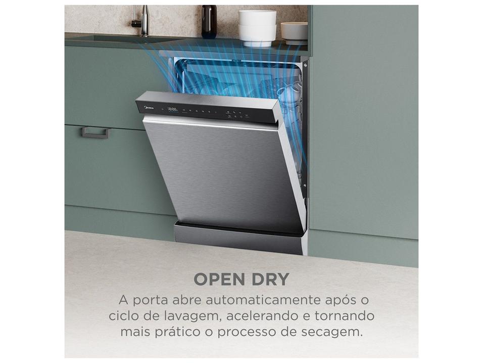 Lava-louças Midea 16 Serviços com Função Higienizar MDWEF1633GBS1 Inox - 1