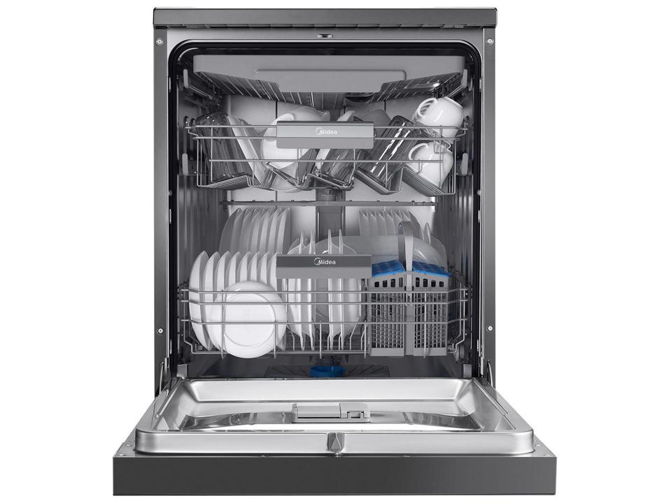 Lava-louças Midea 16 Serviços com Função Higienizar MDWEF1633GBS1 Preto Inox - 6