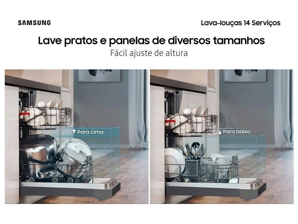 Lava-louças Samsung 14 Serviços com Função Higienizar DW60C7050FG Preta - 10