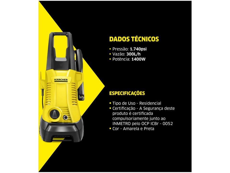 Lavadora de Alta Pressão Karcher 1740 Libras 1400W K2 Plus - 9