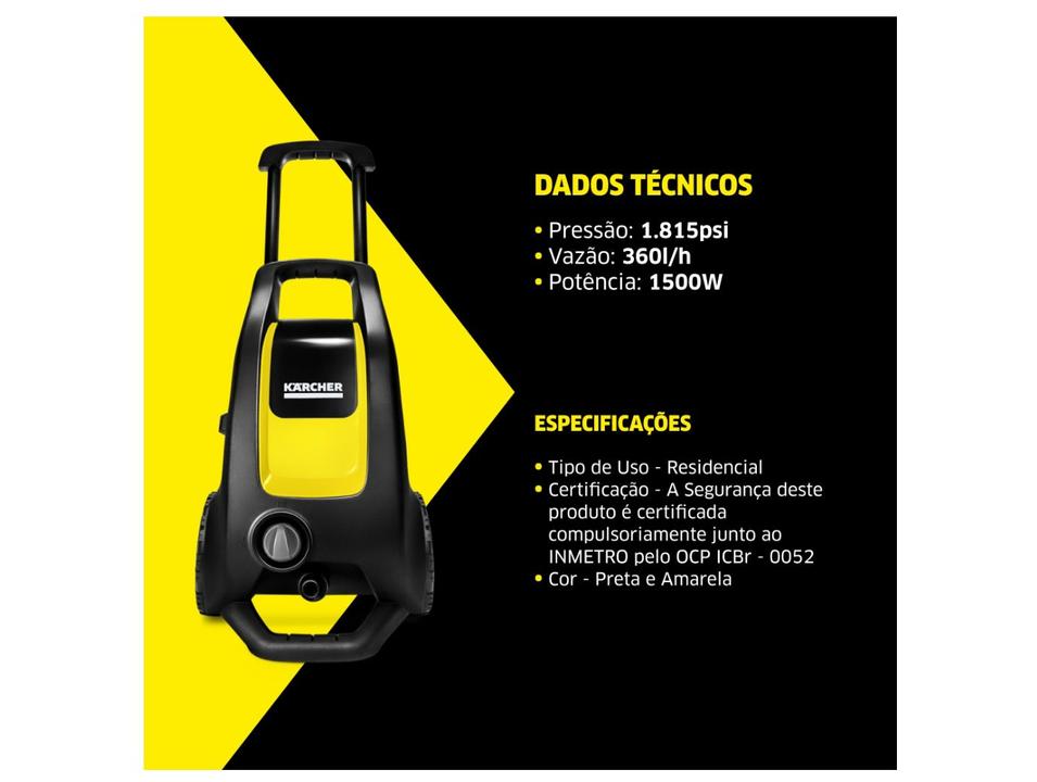 Lavadora de Alta Pressão Karcher 1815 Libras 1500W K3 Force Car - 1
