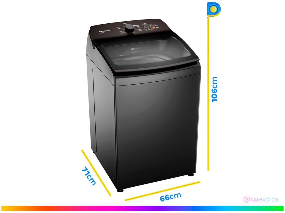 Lavadora de Roupas Brastemp 13kg Cesto Inox 12 Programas de Lavagem Platinum BWK13 - 3