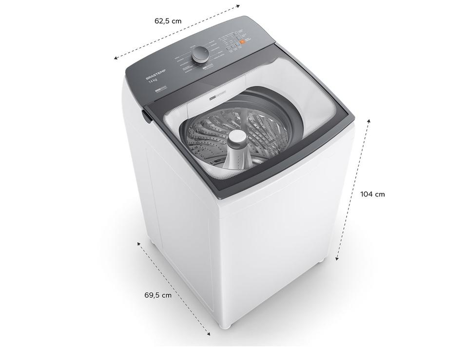 Lavadora de Roupas Brastemp 14kg Cesto Inox 12 Programas de Lavagem Branca BWJ14AB - 13