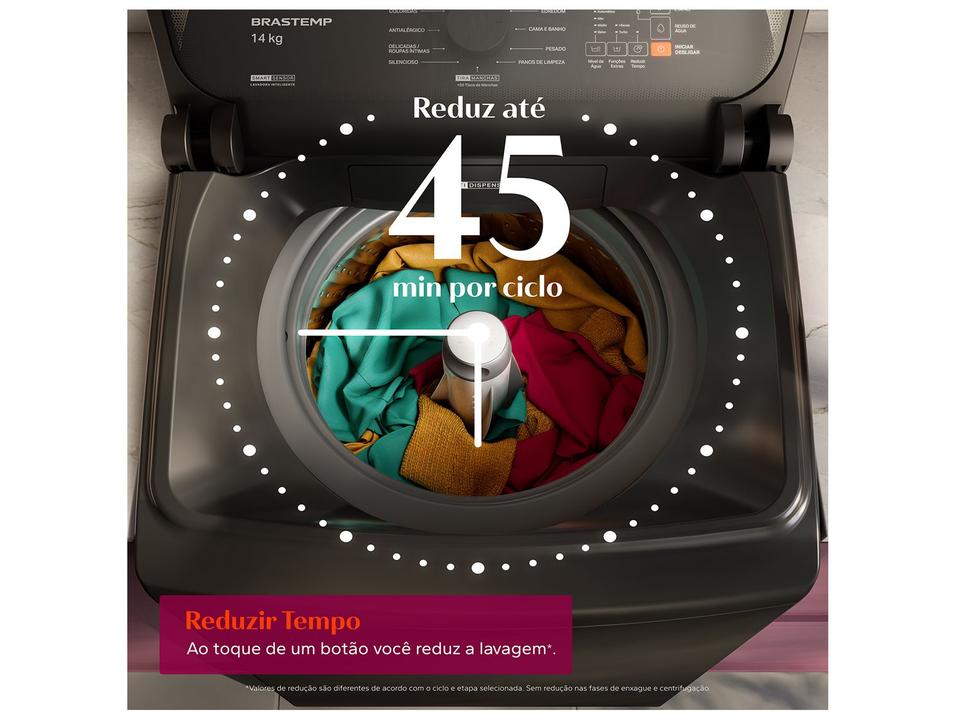 Lavadora de Roupas Brastemp 14kg Cesto Inox 12 Programas de Lavagem Cinza Platinum BWJ14A9 - 1