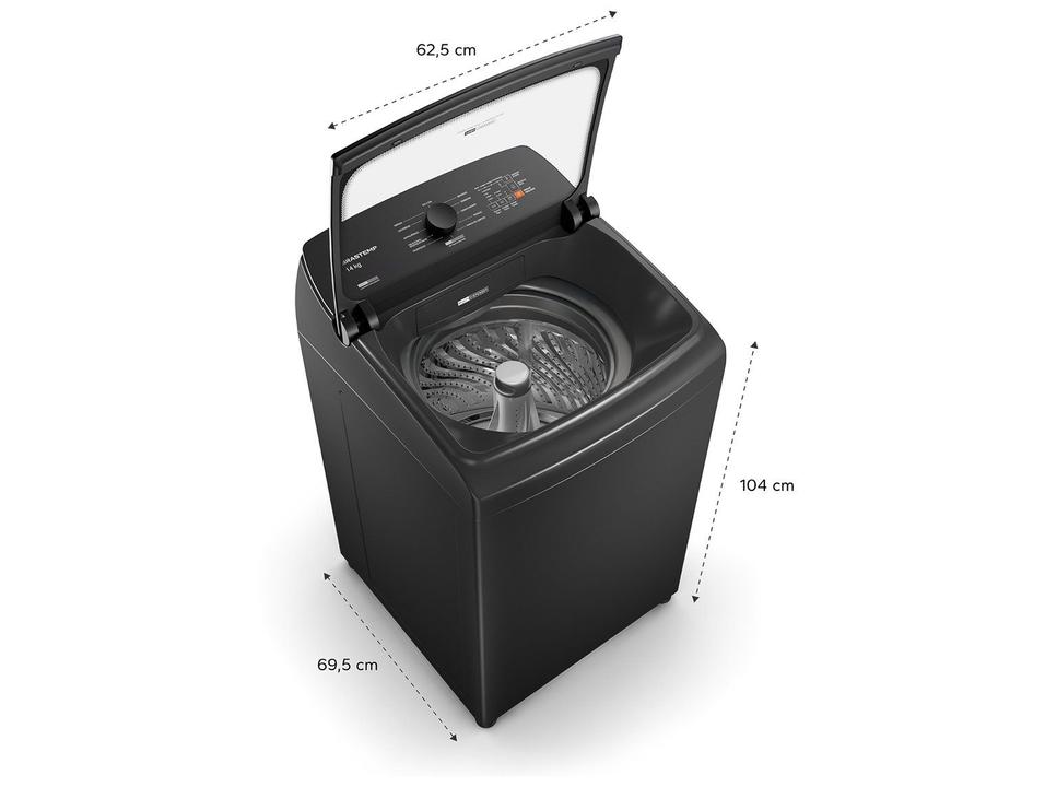 Lavadora de Roupas Brastemp 14kg Cesto Inox 12 Programas de Lavagem Cinza Platinum BWJ14A9 - 12