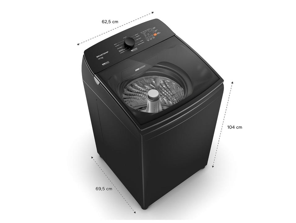 Lavadora de Roupas Brastemp 14kg Cesto Inox 12 Programas de Lavagem Cinza Platinum BWJ14A9 - 11