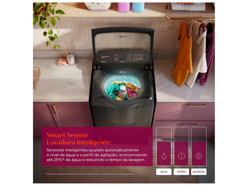 Lavadora de Roupas Brastemp 14kg Cesto Inox 12 Programas de Lavagem Cinza Platinum BWJ14A9 - 2