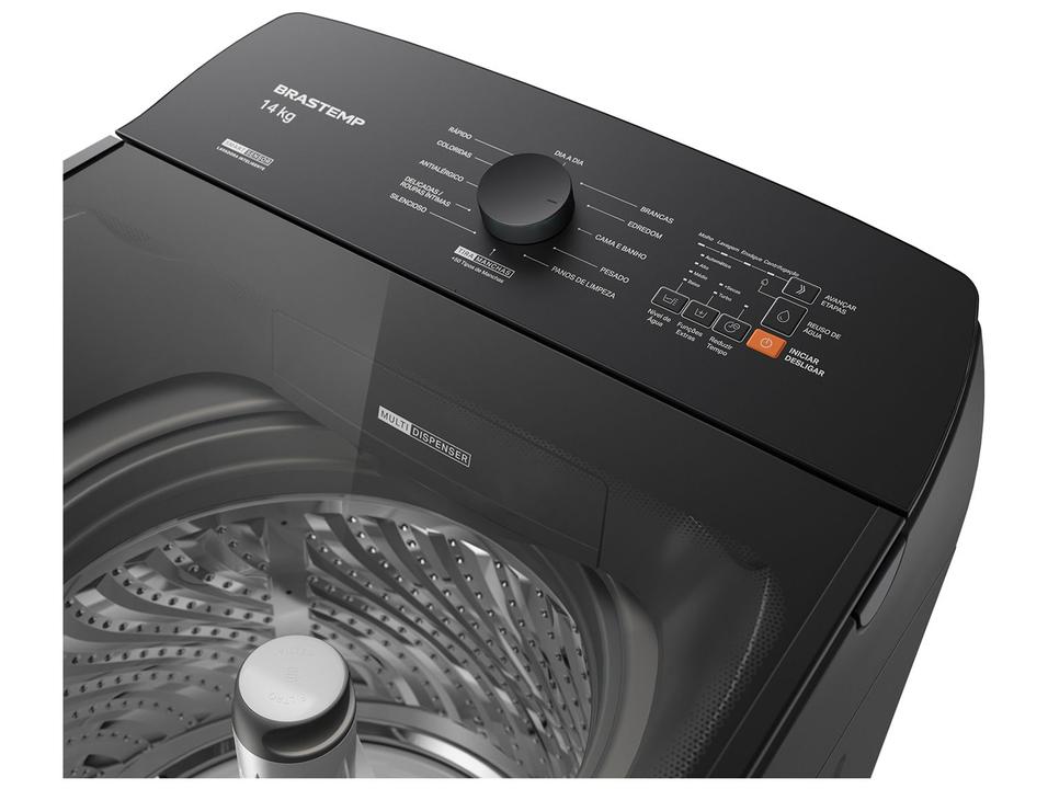 Lavadora de Roupas Brastemp 14kg Cesto Inox 12 Programas de Lavagem Cinza Platinum BWJ14A9 - 9