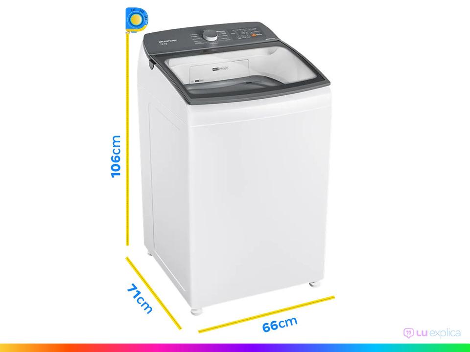 Lavadora de Roupas Brastemp 15kg Cesto Inox 12 Programas de Lavagem Branca BWF15AB - 3