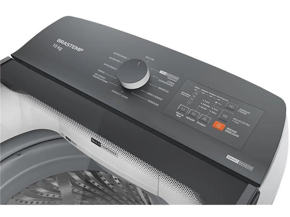 Lavadora de Roupas Brastemp 15kg Cesto Inox 12 Programas de Lavagem Branca BWF15AB - 4