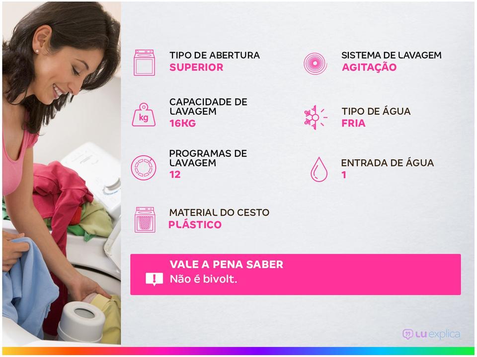 Lavadora de Roupas Brastemp 16kg 12 Programas de Lavagem Titânio BWD16 - 1