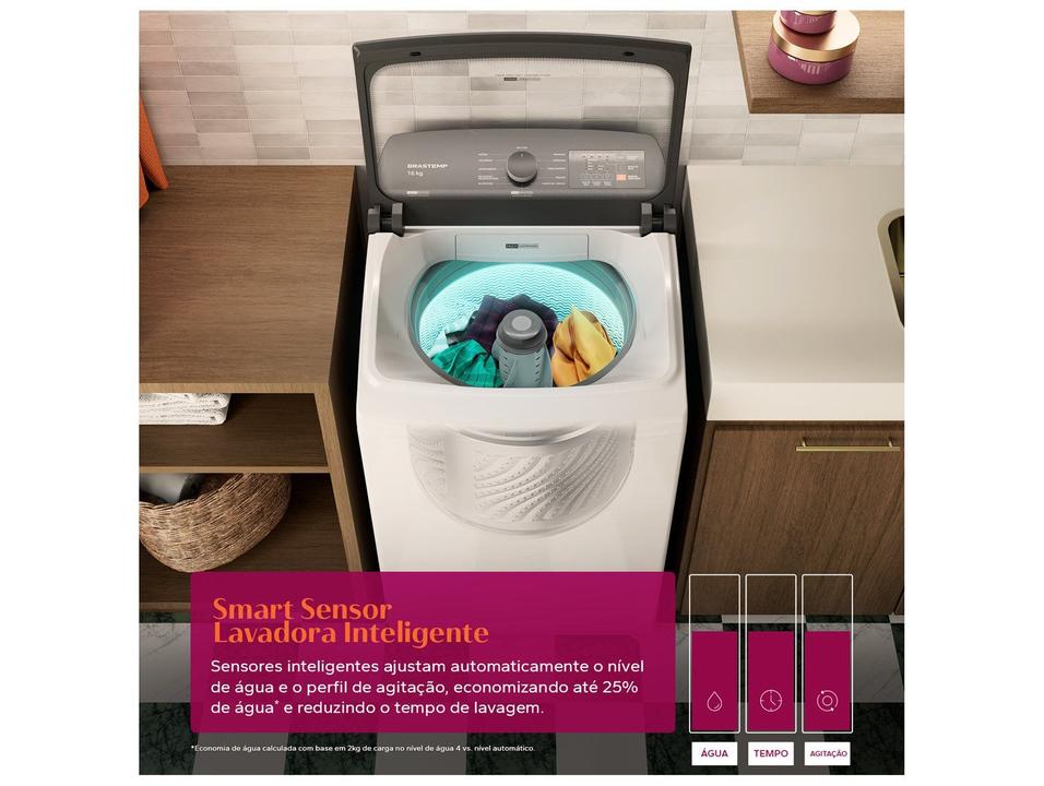 Lavadora de Roupas Brastemp 16kg Cesto Inox 12 programas Branco BWF16AB - 6