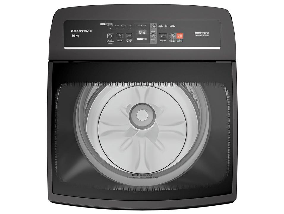 Lavadora de Roupas Brastemp 16kg Cesto Inox 12 Programas de Lavagem Cinza BWT16A9 - 10
