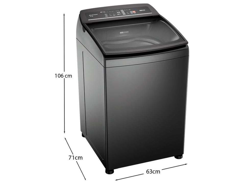 Lavadora de Roupas Brastemp 16kg Cesto Inox 12 Programas de Lavagem Cinza BWT16A9 - 14