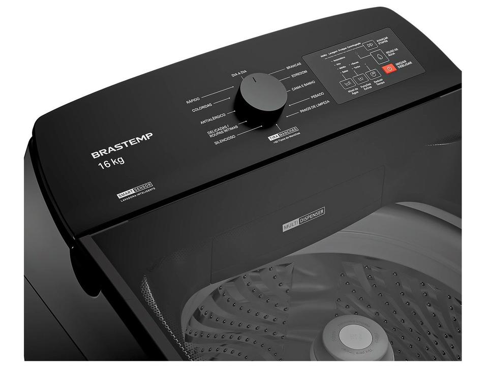 Lavadora de Roupas Brastemp 16kg Cesto Inox 4 Programas de Lavagem Cinza BWF16A9 - 12