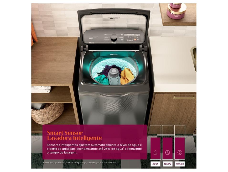 Lavadora de Roupas Brastemp 16kg Cesto Inox 4 Programas de Lavagem Cinza BWF16A9 - 6